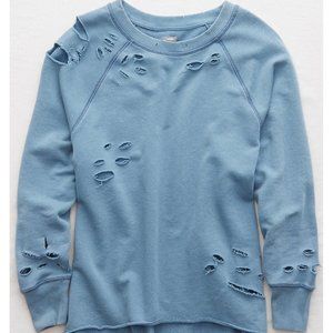 Aerie Super Distressed Crewneck XL